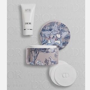 DIOR Around The World Gift Set La Mousse Off/On + Round Box w 10 Cotton Pads Set